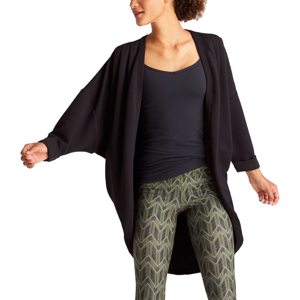 Lucy Womens Cocoon Wrap Cardigan in Black, Size XS